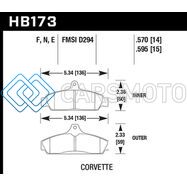 HAWK PERFORMANCE HB173F.570 84-87 CHEVY CORVETTE 5.7 HPS STREET FRONT BRAKE PADS