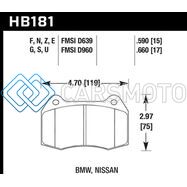 HAWK PERFORMANCE HB181F.660 94-97 BMW 840CI/850CI HPS FRONT STREET BRAKE PADS