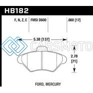 HAWK PERFORMANCE HB182Z.660 PERFORMANCE CERAMIC STREET BRAKE PADS