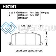 HAWK PERFORMANCE HB191E.590 86-88 CHEVY NOVA / 90-92 GEO PRIZM GSI / 90-92 PRIZM LSI / TOYOTA (VARIOUS) RACE FRONT BRAKE PA