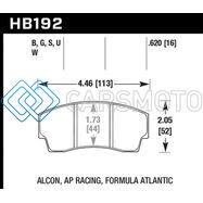 HAWK PERFORMANCE HB192U.620 AP RACING CP4567 / CP5040-10/11/12/13S4 / CP5100 / CP5108 / CP6760 DTC-70 RACE BRAKE PADS