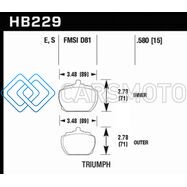 HAWK PERFORMANCE HB229S.580 70-73 TRIUMPH STAG / 80-82 TRIUMPH TR8 HT-10 RACE FRONT BRAKE PADS