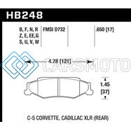 HAWK PERFORMANCE HB248G.650 04-09 CADILLAC XLR / 97-11 CHEVROLET CORVETTE DTC-60 RACE REAR BRAKE PADS