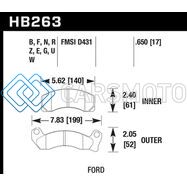 HAWK PERFORMANCE HB263N.650 HP+ STREET BRAKE PADS