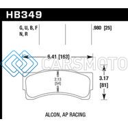 HAWK PERFORMANCE HB349U.980 AP RACING/ALCON ACURE/HONDA DTC-70 REAR RACE BRAKE PADS