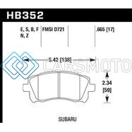 HAWK PERFORMANCE HB352F.665 02-03 WRX / 98-01 IMPREZA / 97-02 LEGACY 2.5L / 98-02 FORESTER 2.5L D721 HPS STREET FRONT BRAKE