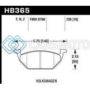 HAWK PERFORMANCE HB365N.728 HP+ STREET BRAKE PADS