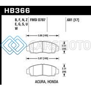 HAWK PERFORMANCE HB366U.681 04+ ACURA TSX / 99-08 TL / 01-03 CL / 08+ HONDA ACCORD EX DTC-70 RACE FRONT BRAKE PADS