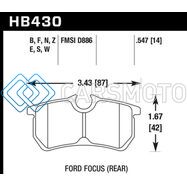HAWK PERFORMANCE HB430F.547 HPS STREET BRAKE PADS
