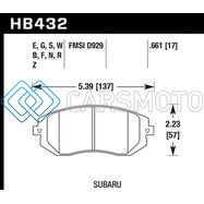 HAWK PERFORMANCE HB432G.661 03-05 WRX / 08 WRX D929 DTC-60 RACE FRONT BRAKE PADS