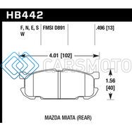 HAWK PERFORMANCE HB442F.496 01-02 MIATA W/ SPORT SUSPENSION HPS  STREET REAR BRAKE PADS (D891)