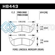 HAWK PERFORMANCE HB443F.614 HPS STREET BRAKE PADS