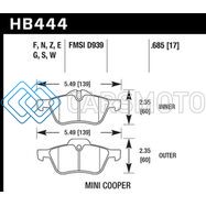 HAWK PERFORMANCE HB444F.685 02-06 MINI COOPER / COOPER S HPS STREET FRONT BRAKE PADS