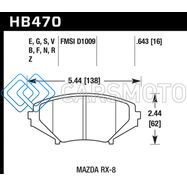 HAWK PERFORMANCE HB470N.643 04-09 RX8 HP+ STREET FRONT BRAKE PADS (D1009)
