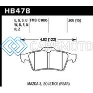 HAWK PERFORMANCE HB478G.605 13-14 FORD FOCUS ST / MAZDA/ VOLVO DTC-60 RACE REAR BRAKE PADS