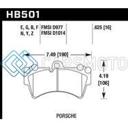 HAWK PERFORMANCE HB501F.625 PORSCHE HPS STREET FRONT BRAKE PADS