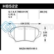 HAWK PERFORMANCE HB522E.565 06-10 MAZDA MIATA MX-5 BASE BLUE 9012 RACE FRONT BRAKE PADS