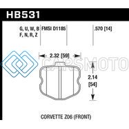 HAWK PERFORMANCE HB531F.570 06-10 CHEVY CORVETTE (OEM PAD DESIGN) FRONT HPS SREET BRAKE PADS