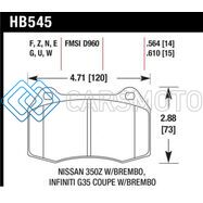 HAWK PERFORMANCE HB545F.564 03-07 G35/350Z/03-06 SENTRA SPEC V W/ BREMBO HPS STREET FRONT BRAKE PADS