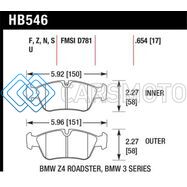 HAWK PERFORMANCE HB546B.654 08 BMW Z4 3.0L HPS 5.0 FRONT BRAKE PADS