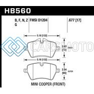 HAWK PERFORMANCE HB560G.677 06-15 MINI COOPER DTC-60 RACE FRONT BRAKE PADS
