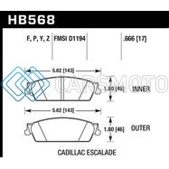 HAWK PERFORMANCE HB568P.666 07-08 ESCALADE 6.2 / 07-08 AVALANCHE SUPER DUTY REAR BRAKE PADS