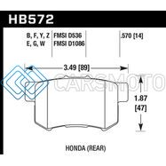 HAWK PERFORMANCE HB572F.570 07-08 ACURA TL TYPE S / 99-08 ACURA TL 3.2L HPS STREET REAR BRAKE PADS