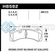 HAWK PERFORMANCE HB582B.660 BREMBO CALIPER HPS 5.0 PERFORMANCE STREET BRAKE PADS