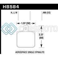HAWK PERFORMANCE HB584F.485 AEROSPACE SINGLE DYNALITE 12MM THICKNESS HPS STREET BRAKE PADS