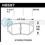 HAWK PERFORMANCE HB587U.630 AP RACING CP7600 DTC-70 RACE BRAKE PADS