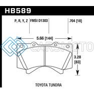 HAWK PERFORMANCE HB589P.704 08-10 TOYOTA LAND CRUISER / 07-10 TUNDRA SUPER DUTY STREET FRONT BRAKE PADS