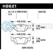 HAWK PERFORMANCE HB621U.638 08-11 BMW 128I / 10 BMW 323I / 07-11 BMW 328I / 07-11 BMW 328XI DTC-70 RACE REAR BRAKE PADS