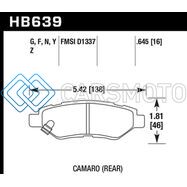 HAWK PERFORMANCE HB639B.645 2008-14 CADILLAC CTS / 10-15 CHEVY CAMARO HPS 5.0 REAR BRAKE PADS