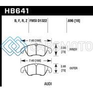 HAWK PERFORMANCE HB641Z.696 PERFORMANCE 09-11 AUDI A4/QUATTRO / 08-11 QUATTRO / 09-11 Q5 FRONT CERAMIC STREET BRAKE PADS