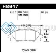 HAWK PERFORMANCE HB647F.692 10 LEXUS ES350 / 07-11 TOYOTA CAMRY SE/XLE HPS STREET FRONT BRAKE PADS