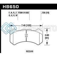 HAWK PERFORMANCE HB650U.730 09-11 NISSAN GT-R DTC-70 MOTORSPORTS FRONT BRAKE PADS