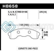 HAWK PERFORMANCE HB658F.570 06-10 CHEVY CORVETTE (IMPROVED PAD DESIGN) FRONT HPS SREET BRAKE PADS