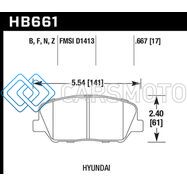 HAWK PERFORMANCE HB661N.667 10 HYUNDAI GENESIS COUPE (W/O BREMBO BREAKS) HP+ AUTOCROSS FRONT BRAKE PADS