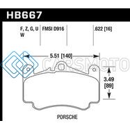 HAWK PERFORMANCE HB667F.622 02-05 PORSCHE 911 CARRERA 4 TURBO LOOK/CARRERA 4S FRONT HPS STREET BRAKE PADS