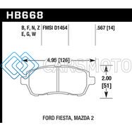 HAWK PERFORMANCE HB668E.567 11 FORD FIESTA S/SE/SL BLUE 9012 FRONT RACE BRAKE PADS