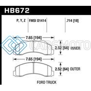 HAWK PERFORMANCE HB672P.714 10-14 FORD F-150 FRONT SUPER DUTY BRAKE PADS