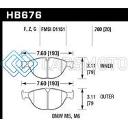 HAWK PERFORMANCE HB676F.780 06-10 BMW M5/M6 HPS STREET FRONT BRAKE PADS