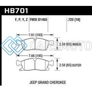 HAWK PERFORMANCE HB701P.723 11-14 JEEP GRAND CHEROKEE (W/ 330MM/350MM FRONT ROTORS) SUPER DUTY FRONT BRAKE PADS