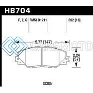 HAWK PERFORMANCE HB704F.692 09-10 PONTIAC VIBE 2.4L / 11-12 SCION TC HPS FRONT STREET BRAKE PADS