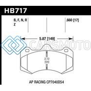 HAWK PERFORMANCE HB717B.660 AP RACING CP7040D54 HPS 5.0 BRAKE PADS