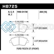 HAWK PERFORMANCE HB725N.650 14-16 FORD FIESTA ST HP+ STREET FRONT BRAKE PADS