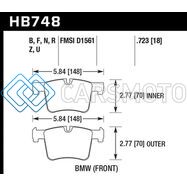 HAWK PERFORMANCE HB748U.723 12-16 BMW 328I/328I XDRIVE / 14-16 BMW 428I/428I XDRIVE DTC-70 RACE FRONT BRAKE PADS