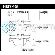 HAWK PERFORMANCE HB749Z.648 13-14 BMW 328I/328I XDRIVE / 2014 428I/428I XDRIVE PC REAR BRAKE PADS