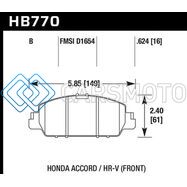HAWK PERFORMANCE HB770B.624 13-17 HONDA ACCORD HPS 5.0 FRONT BRAKE PADS
