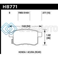 HAWK PERFORMANCE HB771B.597 08-16 HONDA ACCORD HIGH PERFORMANCE STREET 5.0 REAR BRAKE PADS